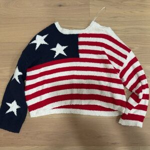 moon & madison Patriotic Striped Sweater - Navy, Red, and White